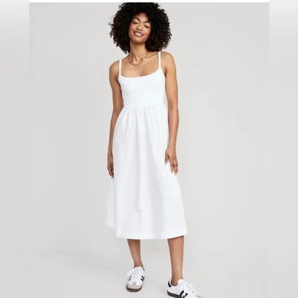 old navy white maxi dress Fit & Flare Crinkle Gauze Maxi Dress